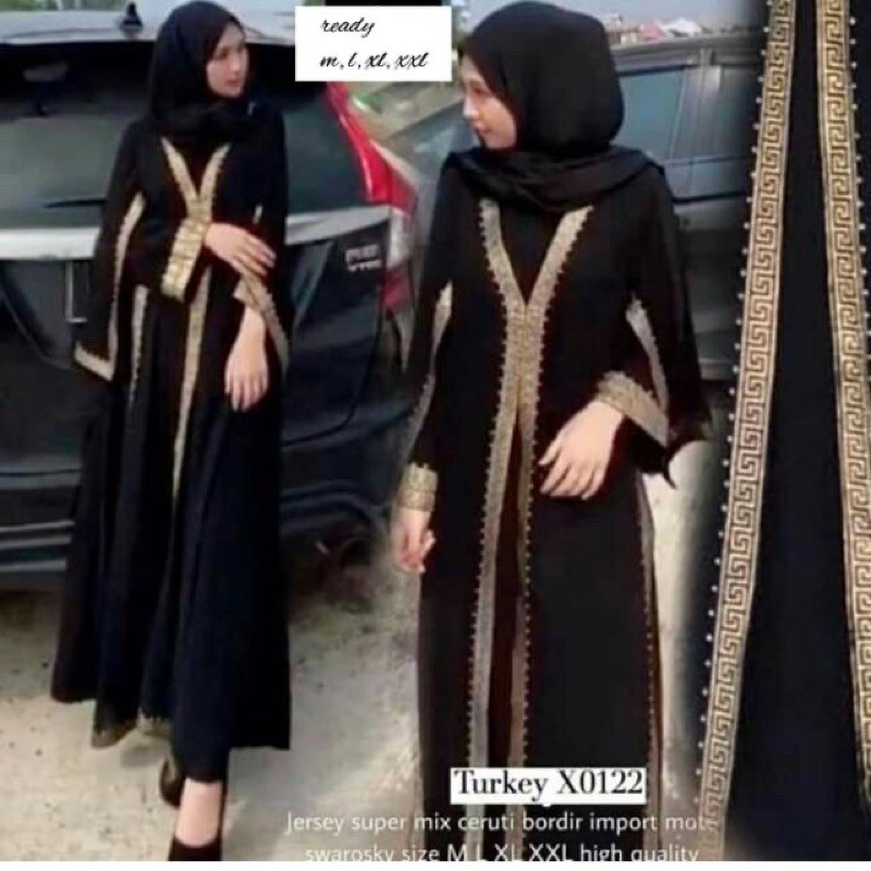 Abaya Turkey gold black