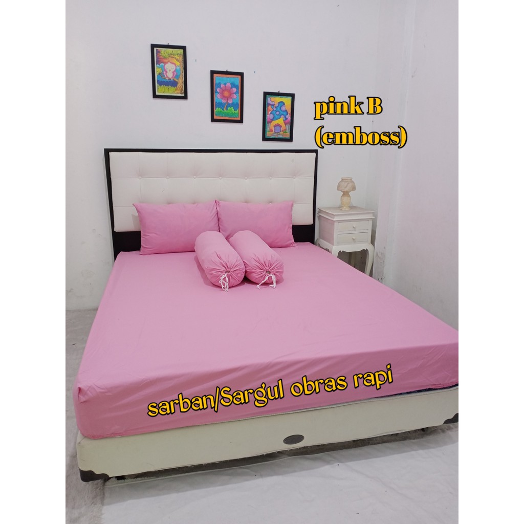 Sprei Katun Polos Emboss Pink B