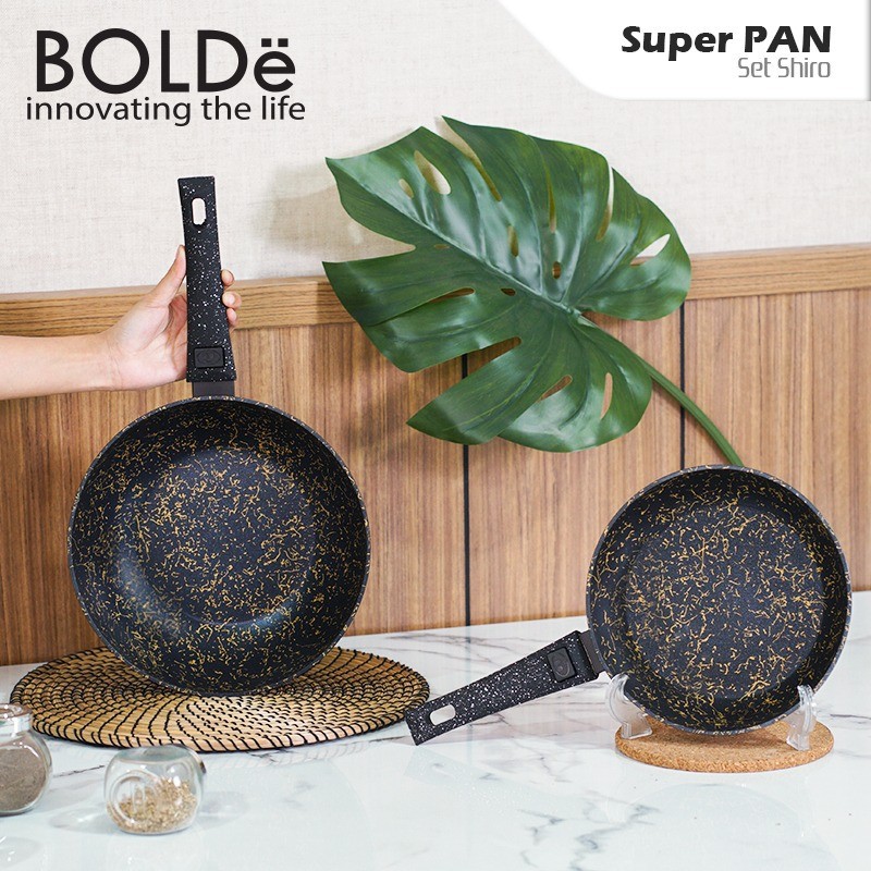 BOLDe Super Pan Shiro Set - Panci Cookware Set - Handle Bisa Dilepas