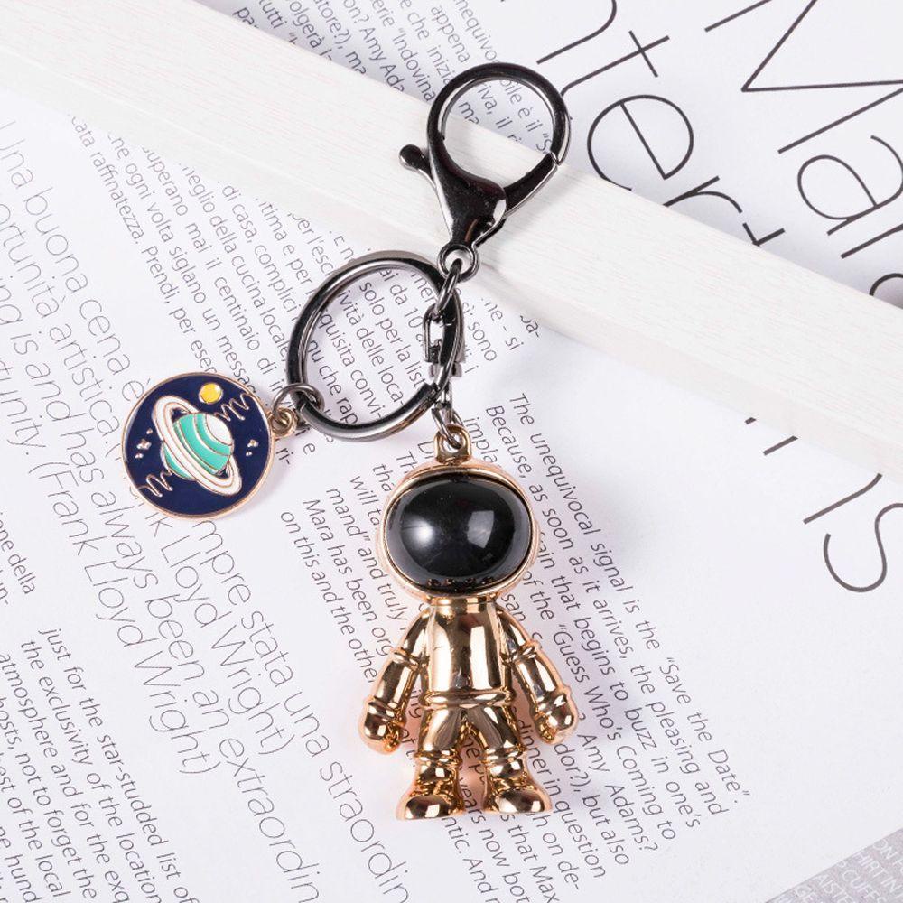 Lanfy Gantungan Kunci Astronot Kepribadian Fashion Perhiasan Astronot Semesta Electroplating Planet Key Chain