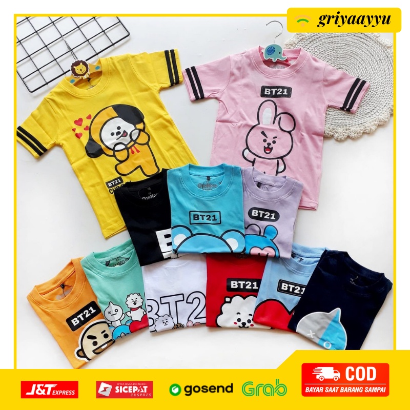 Kaos Anak Perempuan Junior BT21 BTS ARMY Korea Oshkosh Size 12.14.16