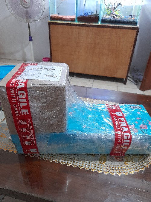 Teko Keramik Motif Ming Blue Oriental Gagang Bulat 1.2l