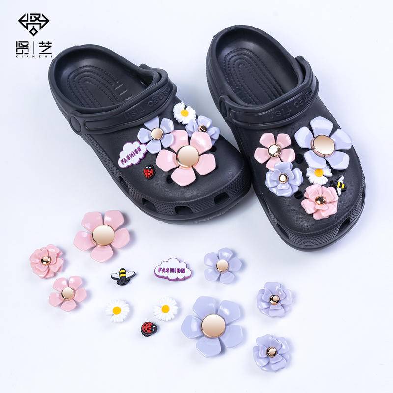 Charms Charms Buckle Kancing Sepatu Sandal Warna Pink Ungu Untuk Dekorasi Pesta