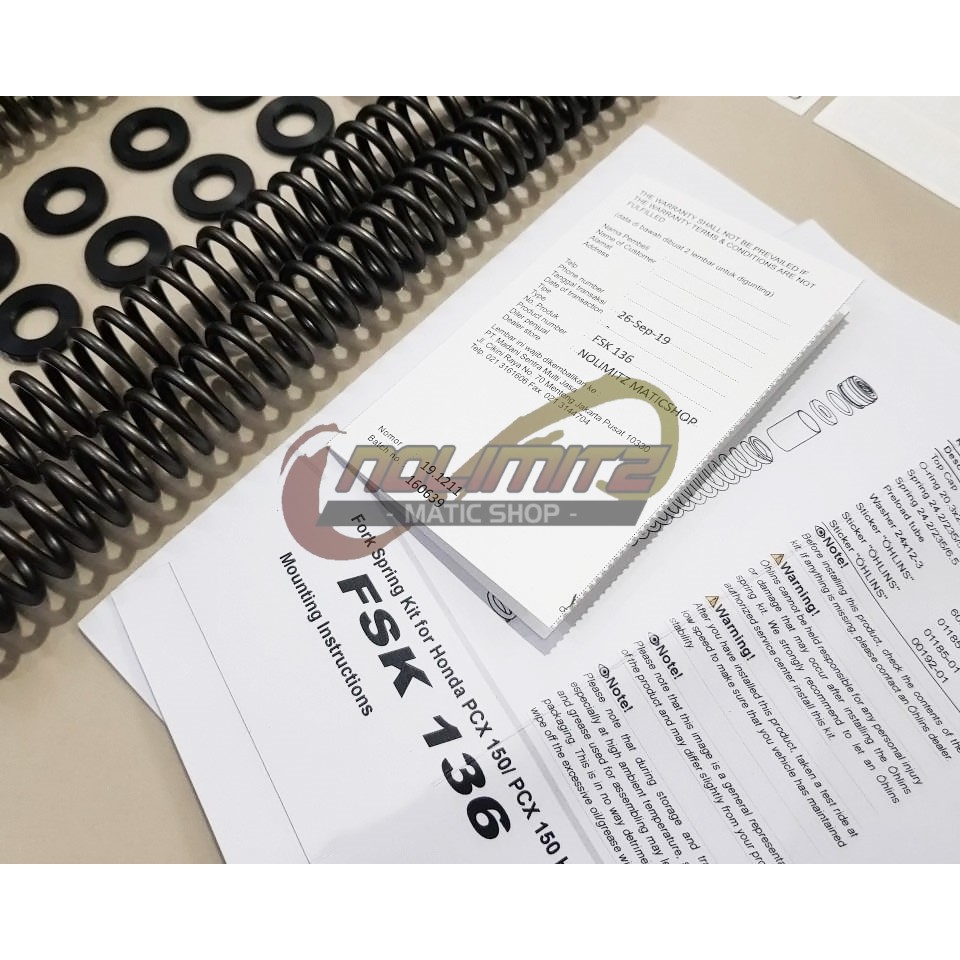 Front Fork Spring Kit Per Shock Depan OHLINS FSK 136 PCX 150 Lokal