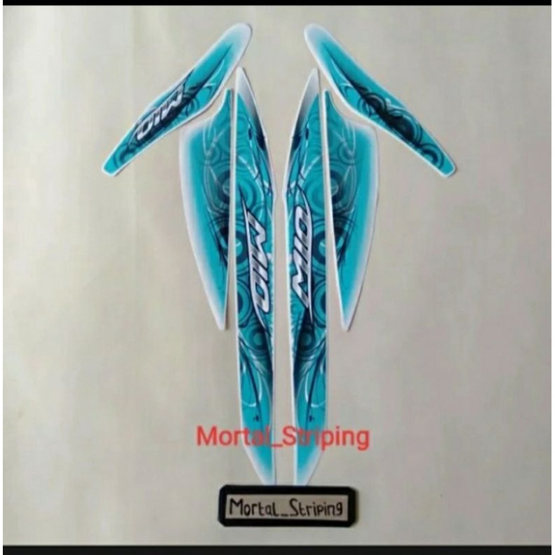 MIO SMILE TAHUN 2011 2012 WARNA PUTIH STANDAR STIKER STRIPING LIS BODY BODI