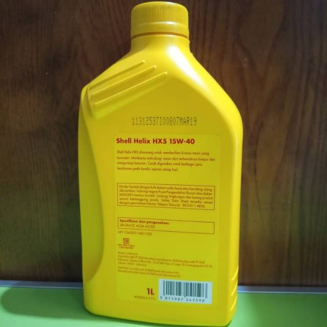 Oli Shell Helix HX5 15W-40 1Lt 4T Oli Mesin Shell Helix 1 liter