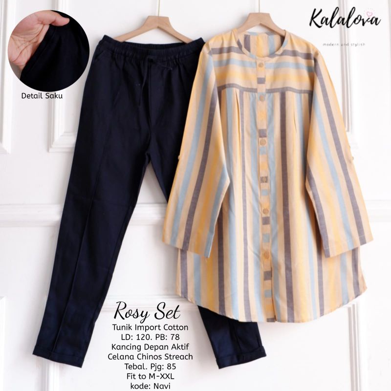 ROSY SET/ BRAVE SET / TASYA SET BY KALALOVA. SETELAN WANITA TERBARU-Rosy grey