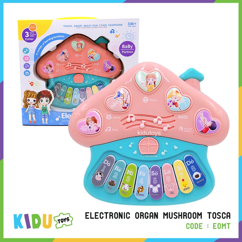 Mainan Anak Piano Rumah Jamur / Organ Rumah Jamur / Electronic Organ Mushroom Kidu Toys