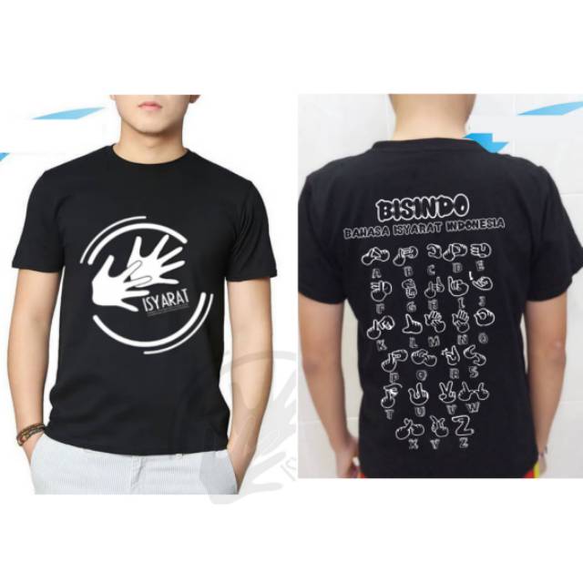 Kaos BISINDO ukuran S,M,L,XL