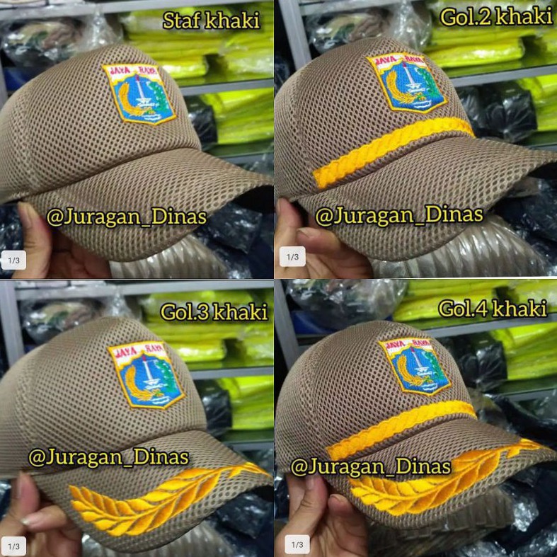 TOPI PNS PEMPROV DKI JAYARAYA KHAKI BAHAN JARING DOBEL MESS