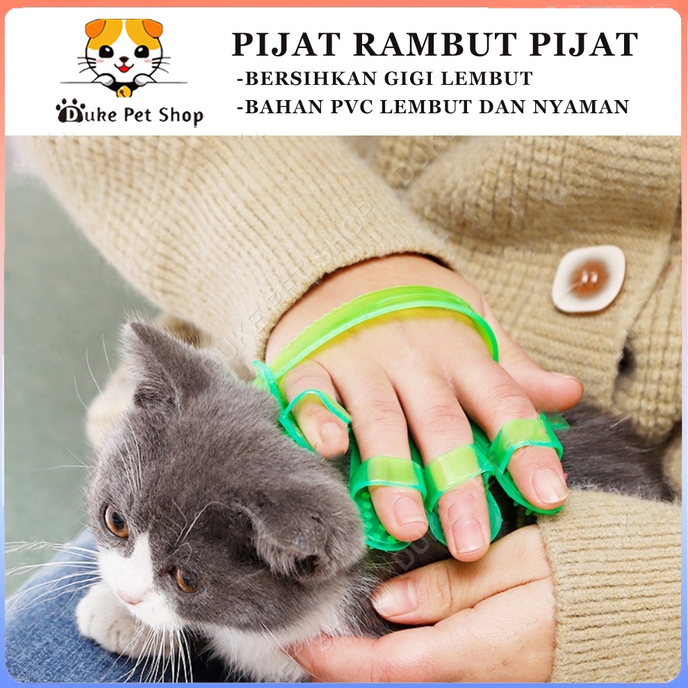 SISIR TAPAK TANGAN - Sisir Karet Mandi Pijat Bulu Kucing Anjing Kelinci Sisir Sikat Pet Grooming