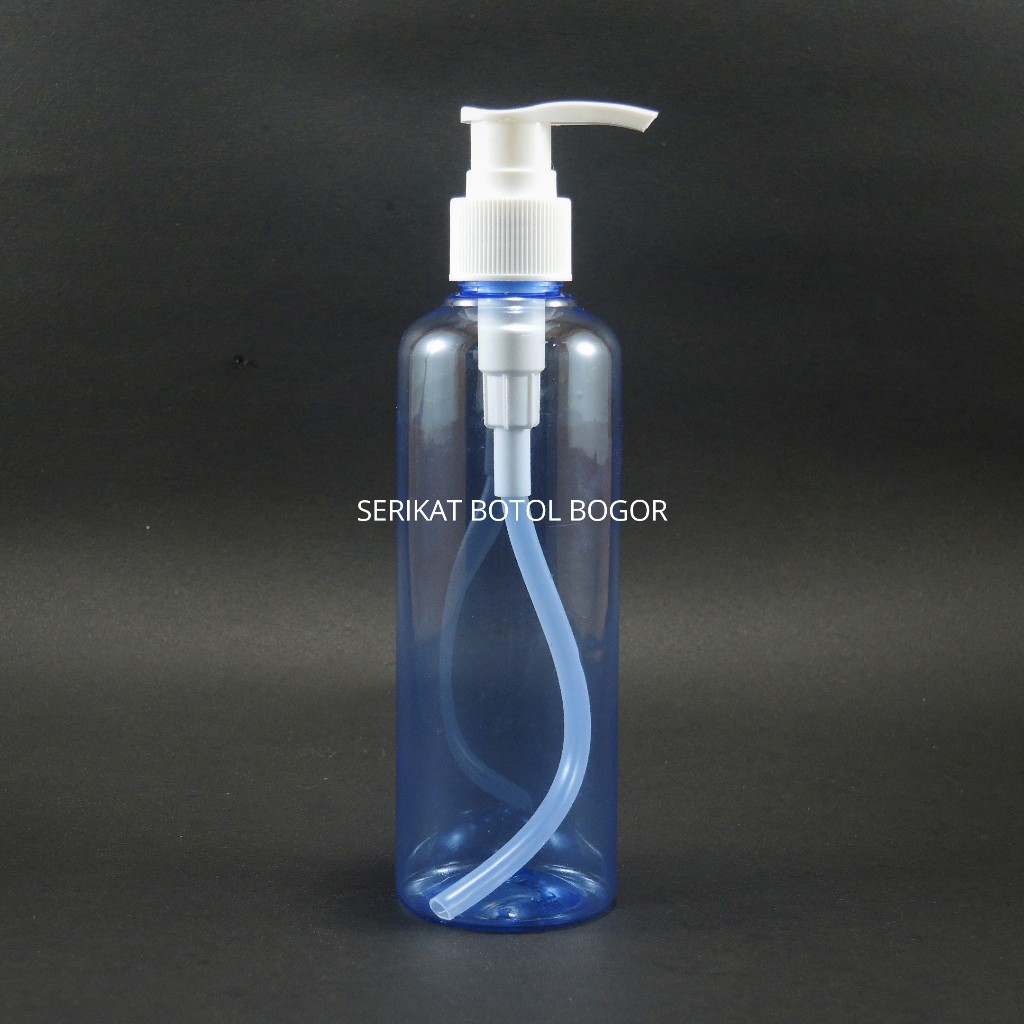 BOTOL PUMP 250 ML BIRU TUTIP PUTIH