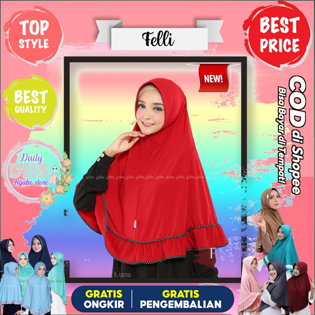hijab instan Felli // Kerudung instan Jilbab instan Dewasa Hijab Jersey Jumbo 2021 Kerudung Bergo Te