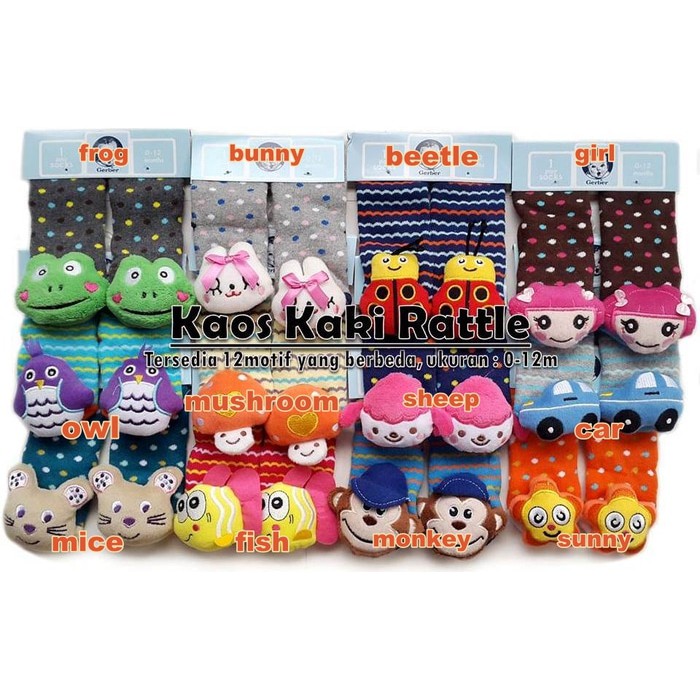 PROMO Kaos Kaki Bayi - Gerber Rattle Socks TERLARIS XX9