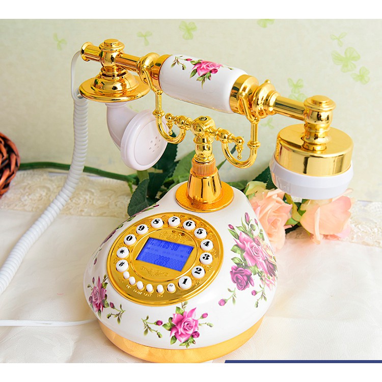 Telephone Ceramic Antique / Telepon Rumah Kabel Klasik Vintage Shabby