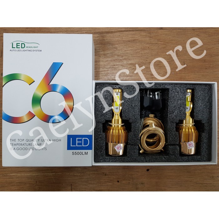 TURBO LED C6 GOLD H4 Free 1set Lampu Senja T10