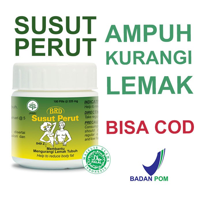 SUSUT PERUT Botol 100 pil Borobudur Pelangsing Alami / Mengurangi Lemak Bandel / Slimming