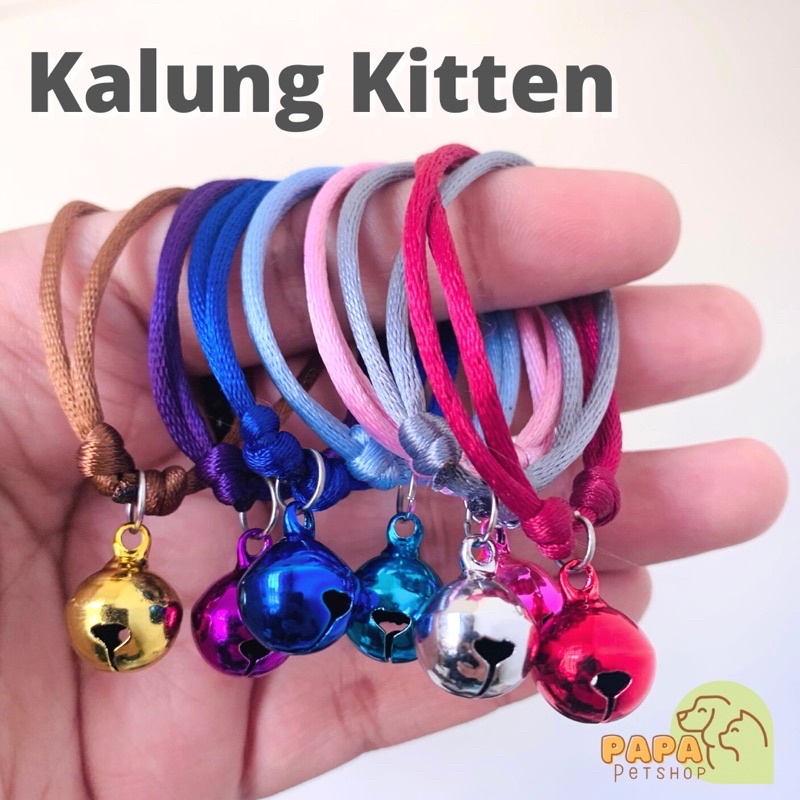 Kalung kitten bahan tali ber lonceng untuk anak kucing