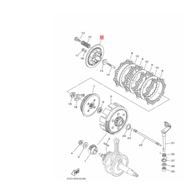 LAWAN KAKI 4 DUDUKAN KAMPAS KOPLING  R15 OLD LAMA V2 XABRE BYSON KARBU FI VIXION NVA MX KING 150 ORIGINAL YGP 45P-E6351-00