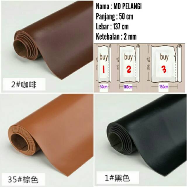  Bahan kulit Sintetis  MD pelangi 50x137 cm Bahan  kulit  