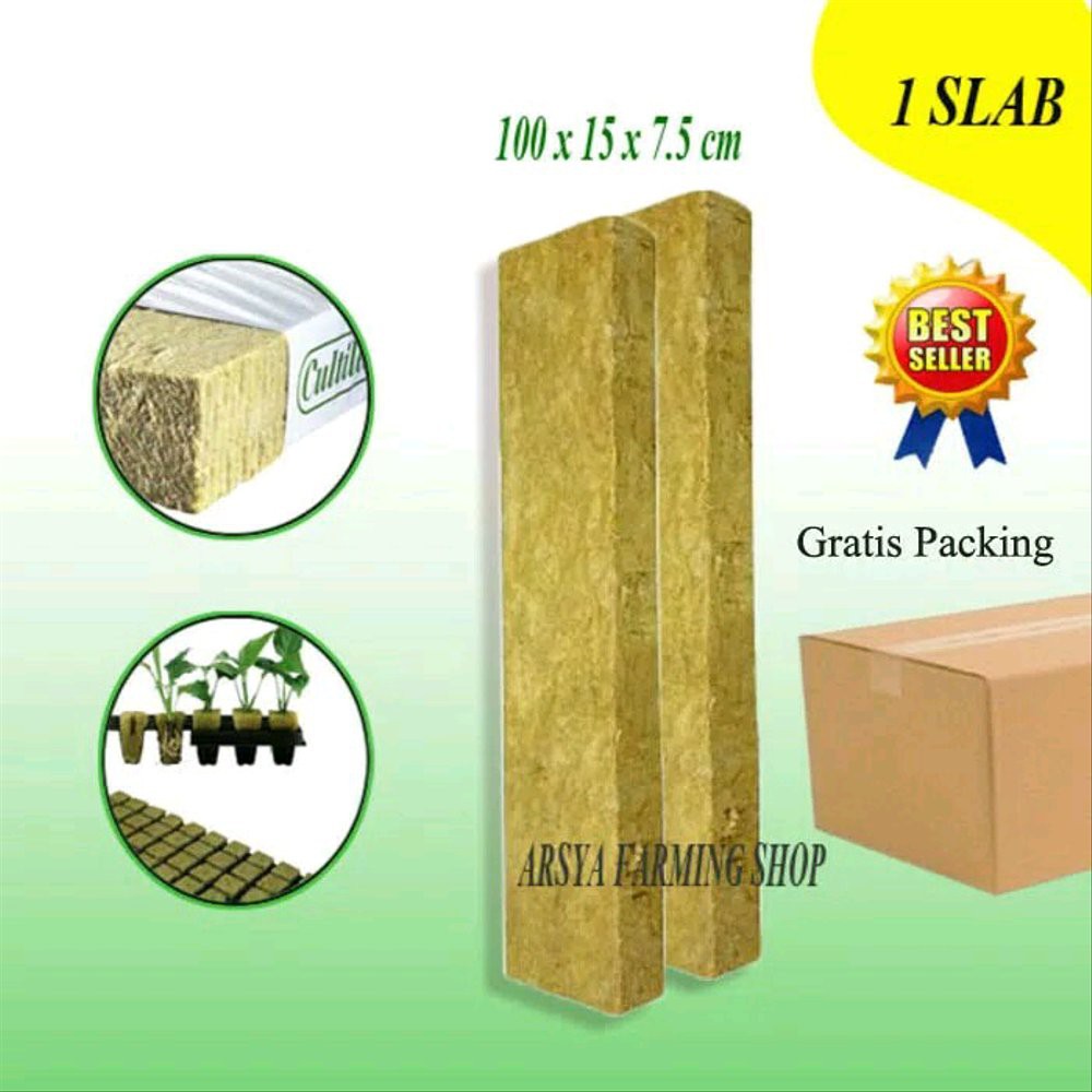 

[Stok Ready] Rockwool 1 slab-media tanam-hidroponik-bestseller terakhir
