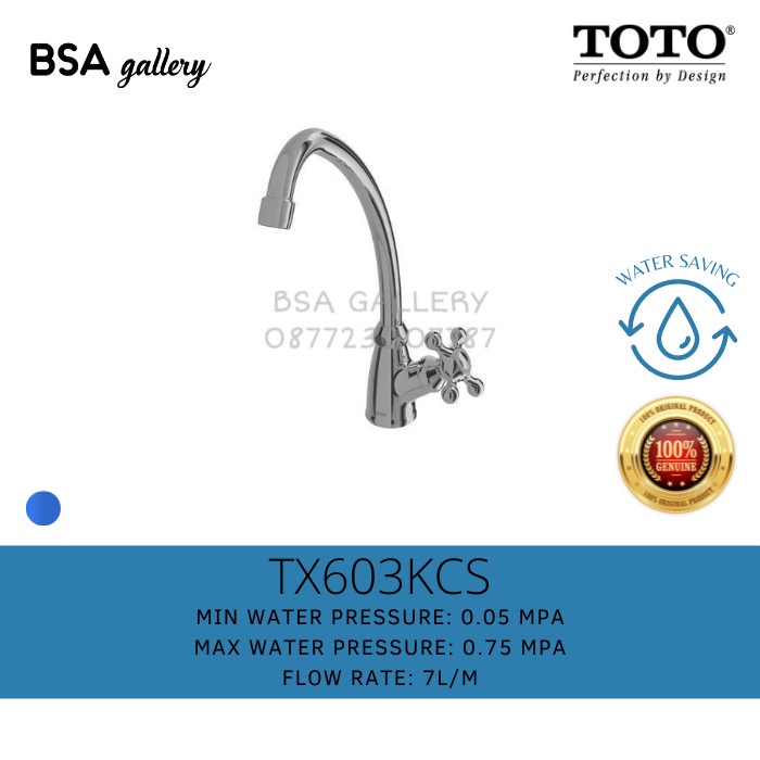 KRAN CUCI PIRING TOTO TX603KCS / TX 603 KCS / KRAN TOTO BAK CUCI PIRING ORIGINAL