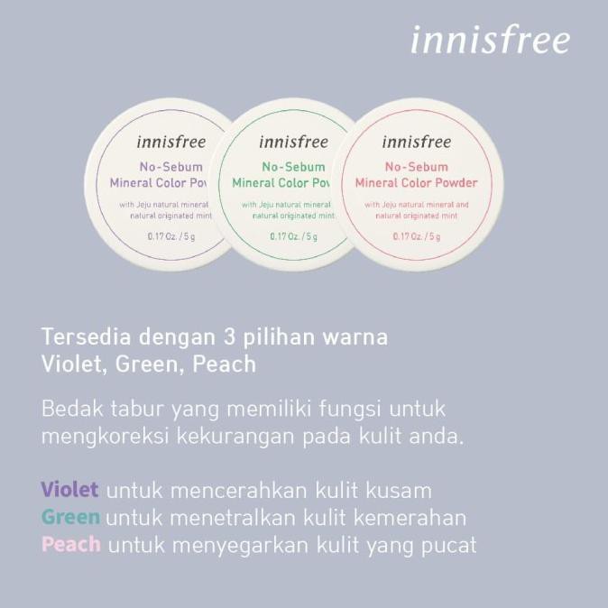 Jual HAJAWBEDAK INNISFREE NO SEBUM MINERAL COLOR POWDER NO.1 VIOLET 5G