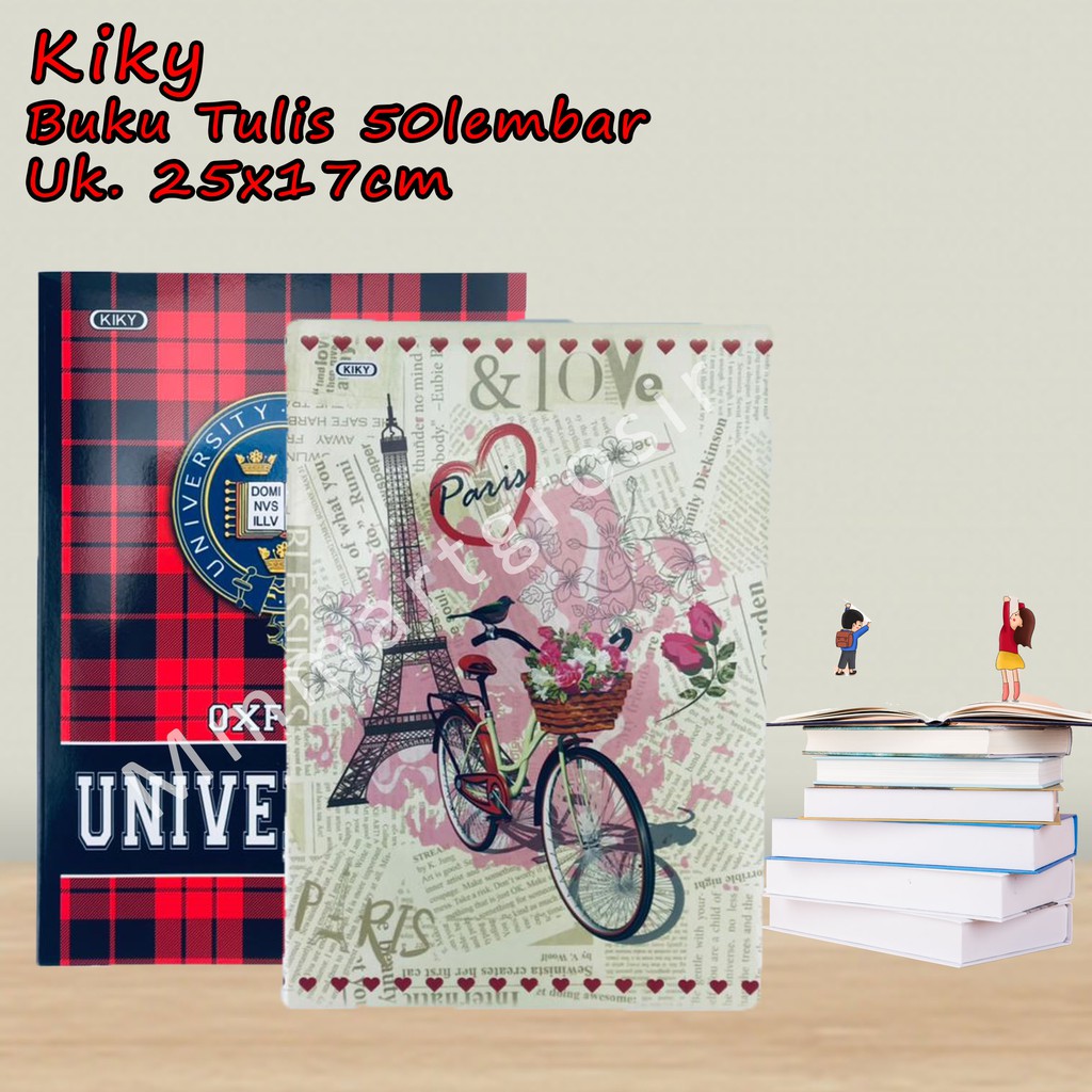 Kiky / Buku Tulis / Motif Random / isi 50lembar / 25x17cm