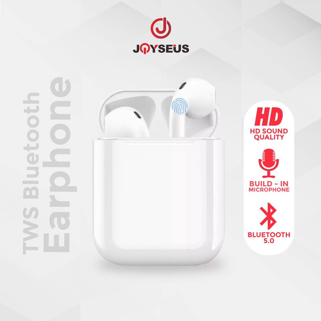 JOYSEUS Earphone Wireless Headset i12 TWS Wireless Bluetooth - EP0025-A EP0025-B