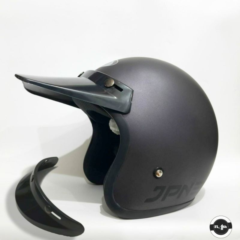HELM JPN RETRO PET PANJANG | PENDEK Gunmet doff