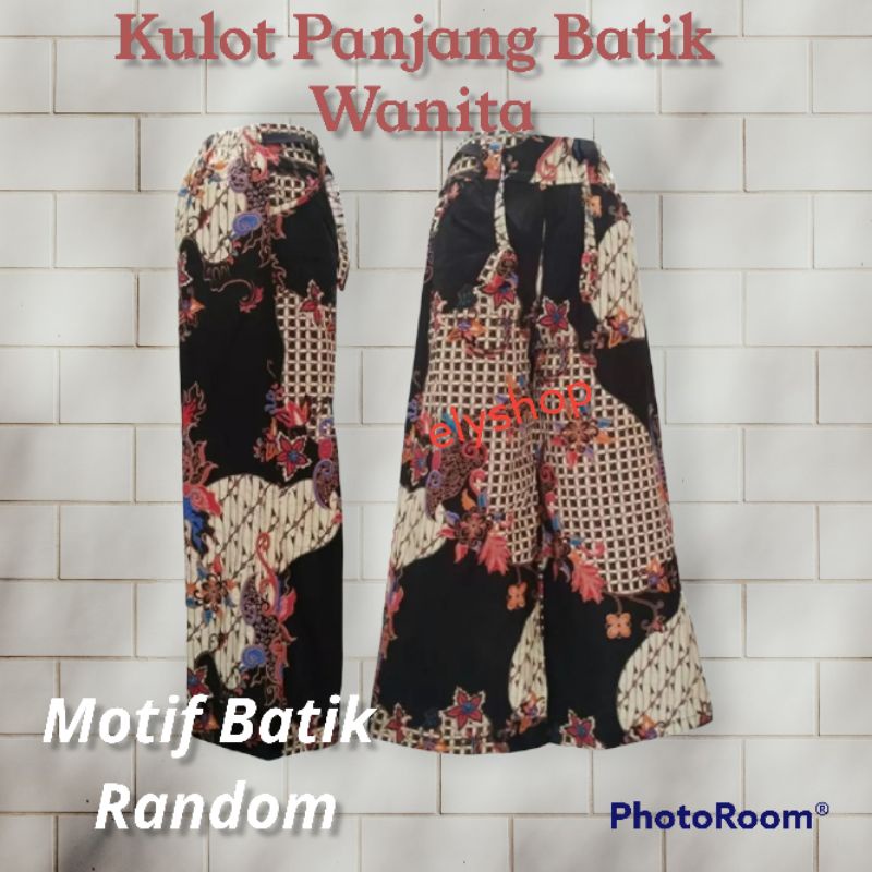 Celana kulot panjang wanita batik bahan katun stret