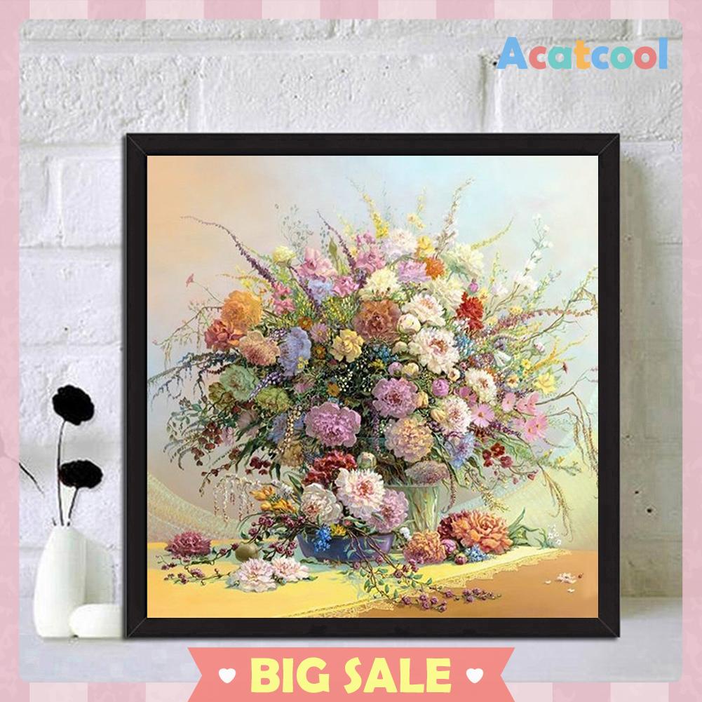 Diy Lukisan Diamond 5d Dengan Gambar Buket Bunga Untuk Hiasan Dekorasi Rumah