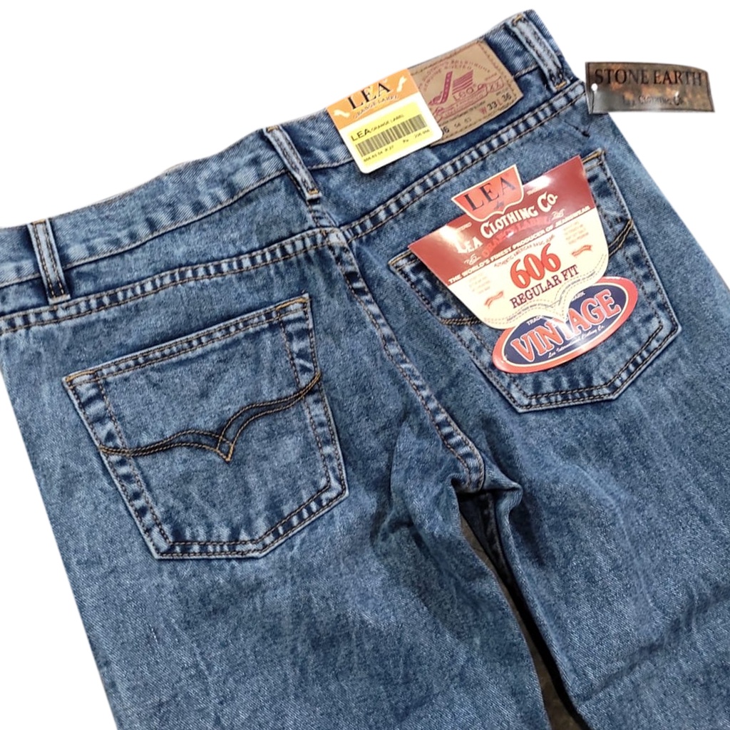 OBRAL PROMO Celana Jeans Snow Pria LEA 606 Grade Original Standart Reguler basic jins Model Panjang 28 sampai 38 Denim Distro