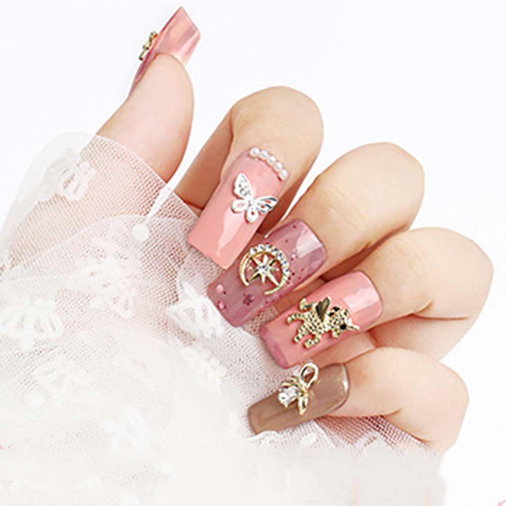 AUGUSTINA Augustina Nail Art Berlian Imitasi Pesona Paduan Zirkon Mewah Unicorn Kupu-Kupu Seri Berlian Jepang DIY Perhiasan Kuku