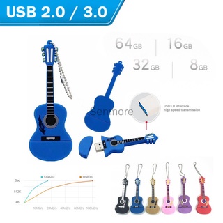 Flash Disk USB 2.0 Kapasitas 2tb Bentuk Gitar Bahan Silikon