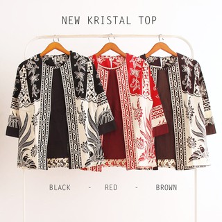 NEW KRISTAL TOP Atasan Batik  Wanita Lengan  Panjang  