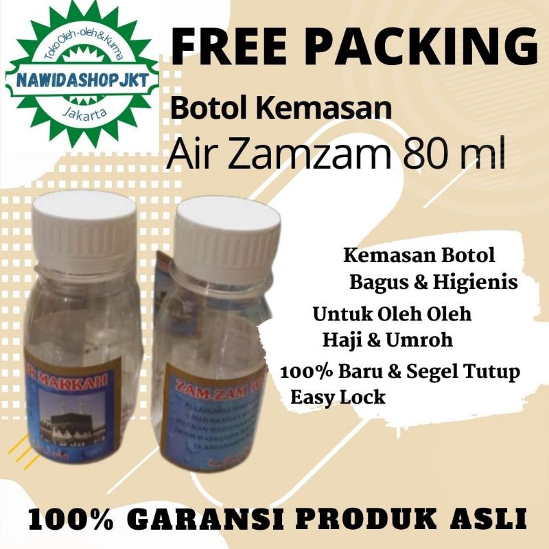 Botol zamzam 80 ml Oleh Oleh Haji Umroh/Botol Kosong/Botol plastik air zamzam nawidashopjkt distributor jakarta