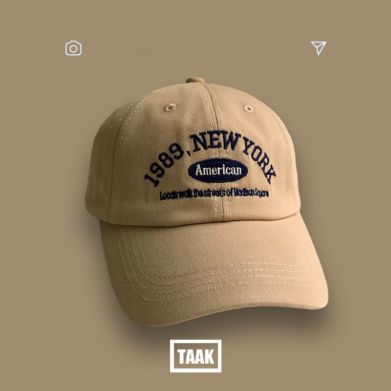 Topi baseball Motif Bordir Tulisan Gaya retro Korea Untuk Pria / Wanita