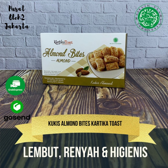 

KARTIKA TOAST ALMOND BITES BY KARTIKA SARI - KUKIS ALMOND 51,6g KACANG