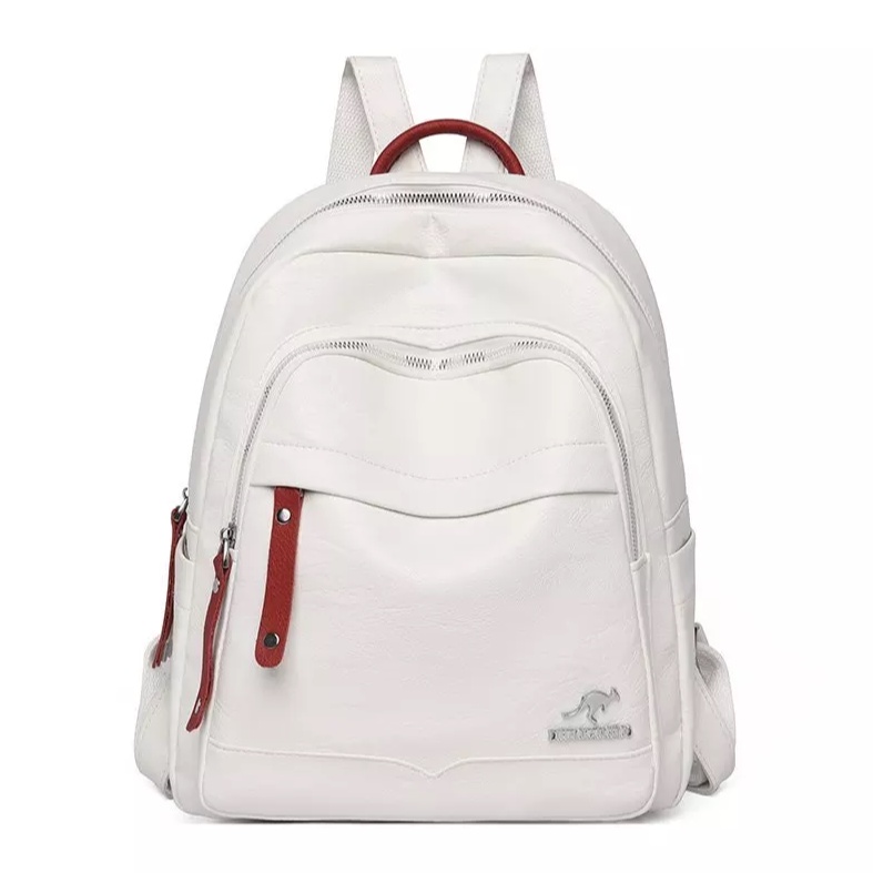 Tas Ransel Wanita kulit Murah Import Batam Kekinian Backpack Wanita Korea Style Original Terbaru Kuliah Sekolah KerjTas Ransel Backpack Fashion Wanita Tas Ransel Wanita-Putih