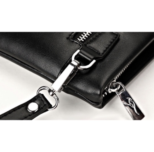 [BEST SELLER] Rhodey Clutch High QuLity Leather Pria- Black