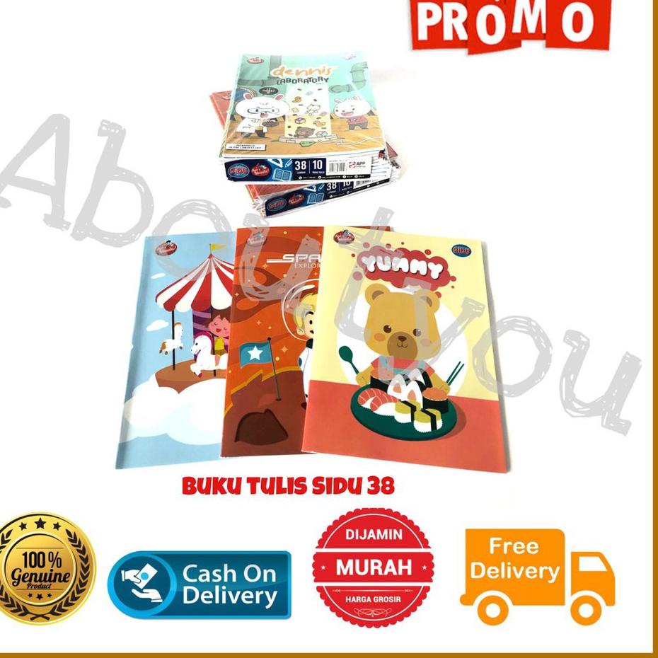 

Best - PAKET 10 Buku Tulis SIDU 38 Lembar Kuarto Note book Buku SNI .,