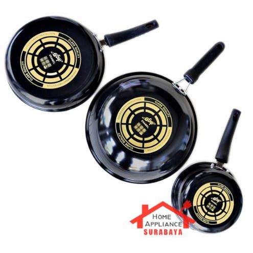 Panci Wajan Pengoorengan Set Enamel Anti Lengket 4 PCS GSF G 2630 / G2630 / G-2630