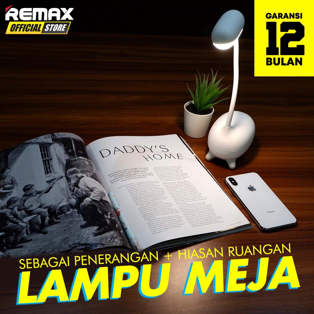 Remax Deer LED Lamp RT-E315 Garansi Resmi / Lampu LED Meja Belajar / Lampu LED Portable / Lampu Tidu