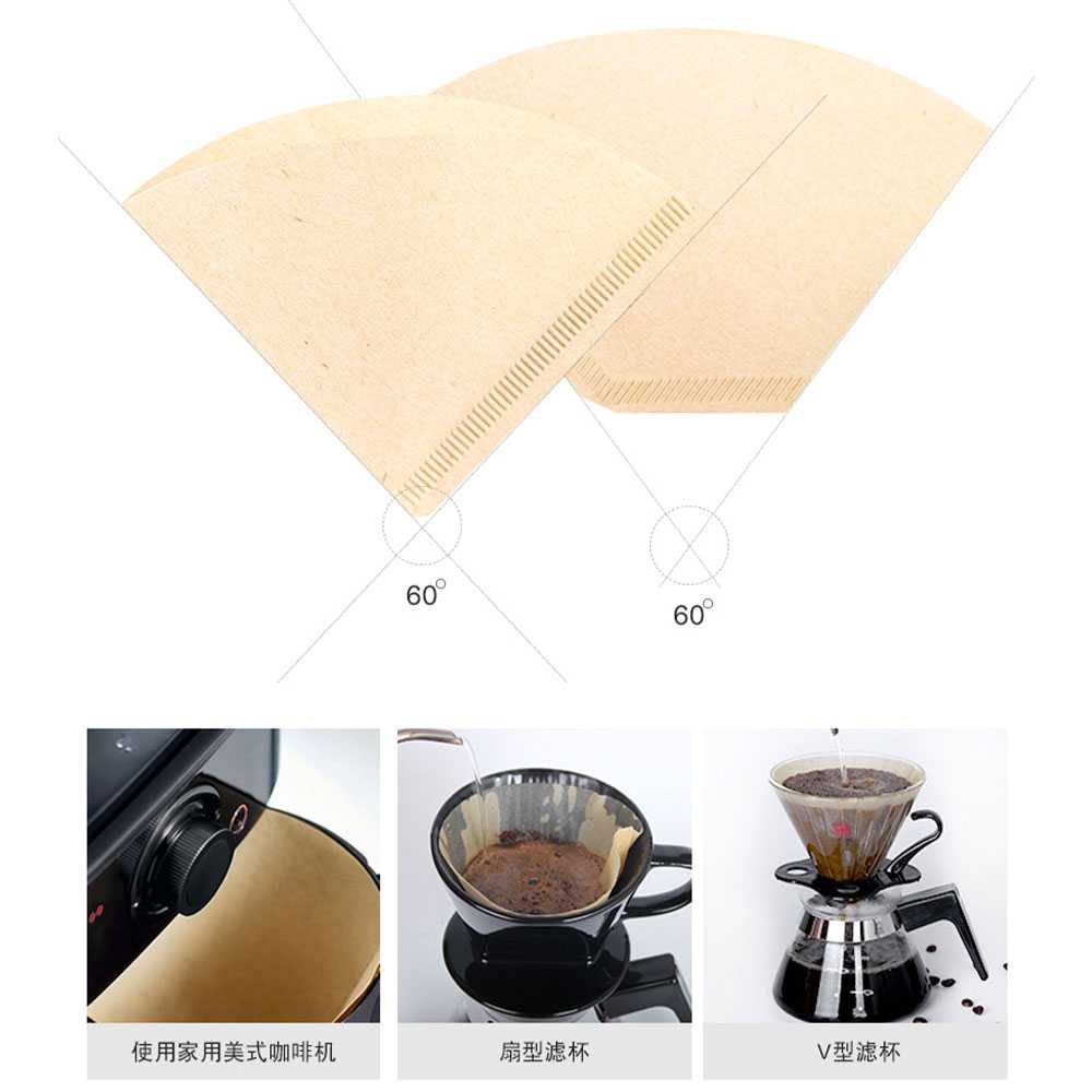 OOTDTY Kertas Filter Saringan Kopi V60 Drip 2-4 Serving 100PCS YA1132