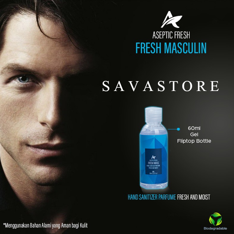 HAND SANITIZER PARFUM FRESH MASCULIN ASEPTIC FRESH AND MOIST SIAP PAKAI