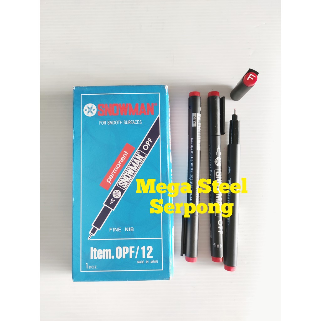 Spidol pen Snowman OPF F Permanen warna Merah/ Red