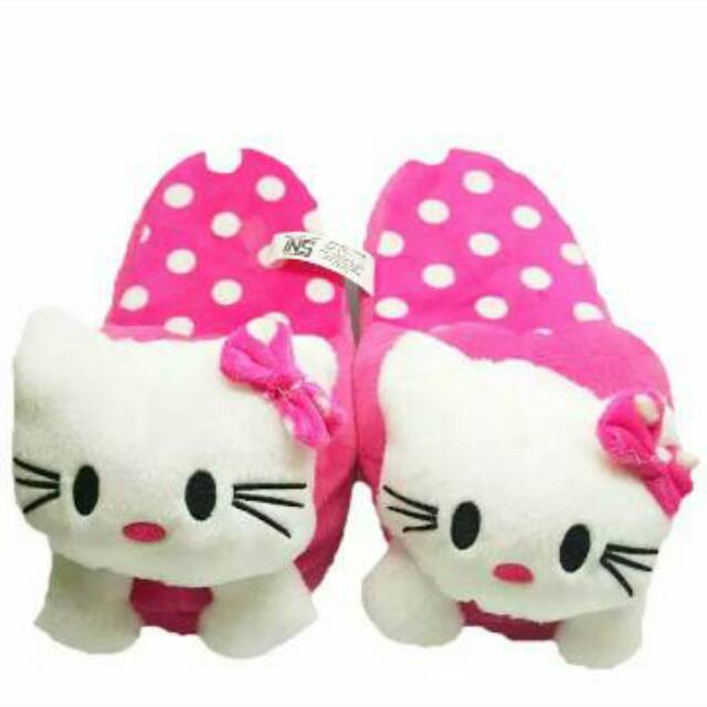 Sandal Wanita Boneka untuk Dewasa Hello kitty POLKA Ujung Tertutup untuk Sandal KAmar