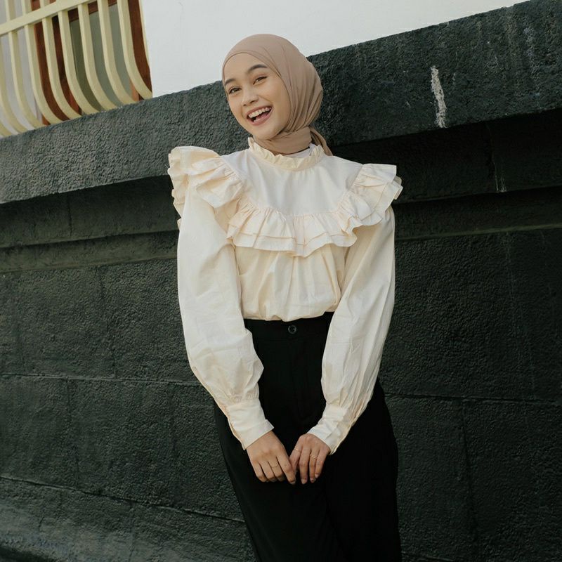 Rosie Blouse Kemeja Outfit Hijab Wanita Blus Renda