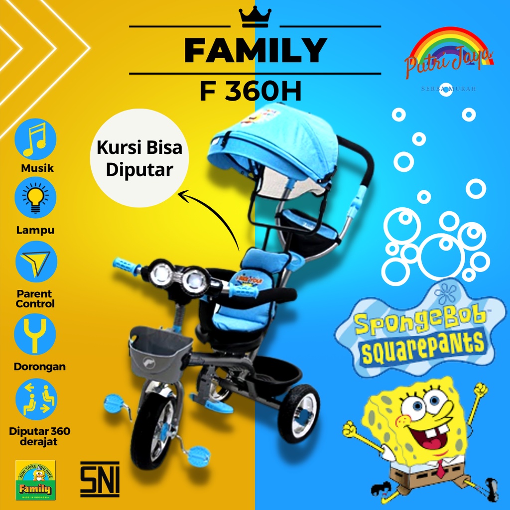 Stroller Sepeda Anak Roda Tiga Family F-360 H